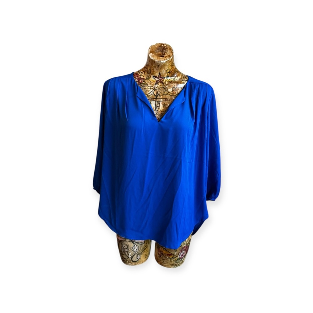 Pleione blue blouse top large new   armpit to armpit 22" length 27"  thank you